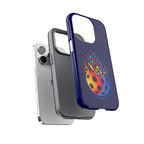 Matrix Burst Pickleball phone case by Printify for iPhone, Samsung, and Google Pixel showcasing vibrant pickleball design.