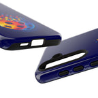 Printify Matrix Burst Pickleball phone case on iPhone, Samsung, and Google Pixel showing colorful pickleball design.