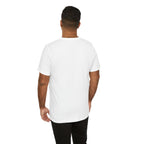 Red and blue pickleball script T-shirt featuring paddle and ball graphic, stylish casual wear by Printify.