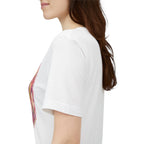 Peony Pickleball Tee by Printify, unisex cotton T-shirt featuring a colorful peony pickleball design on a white background.