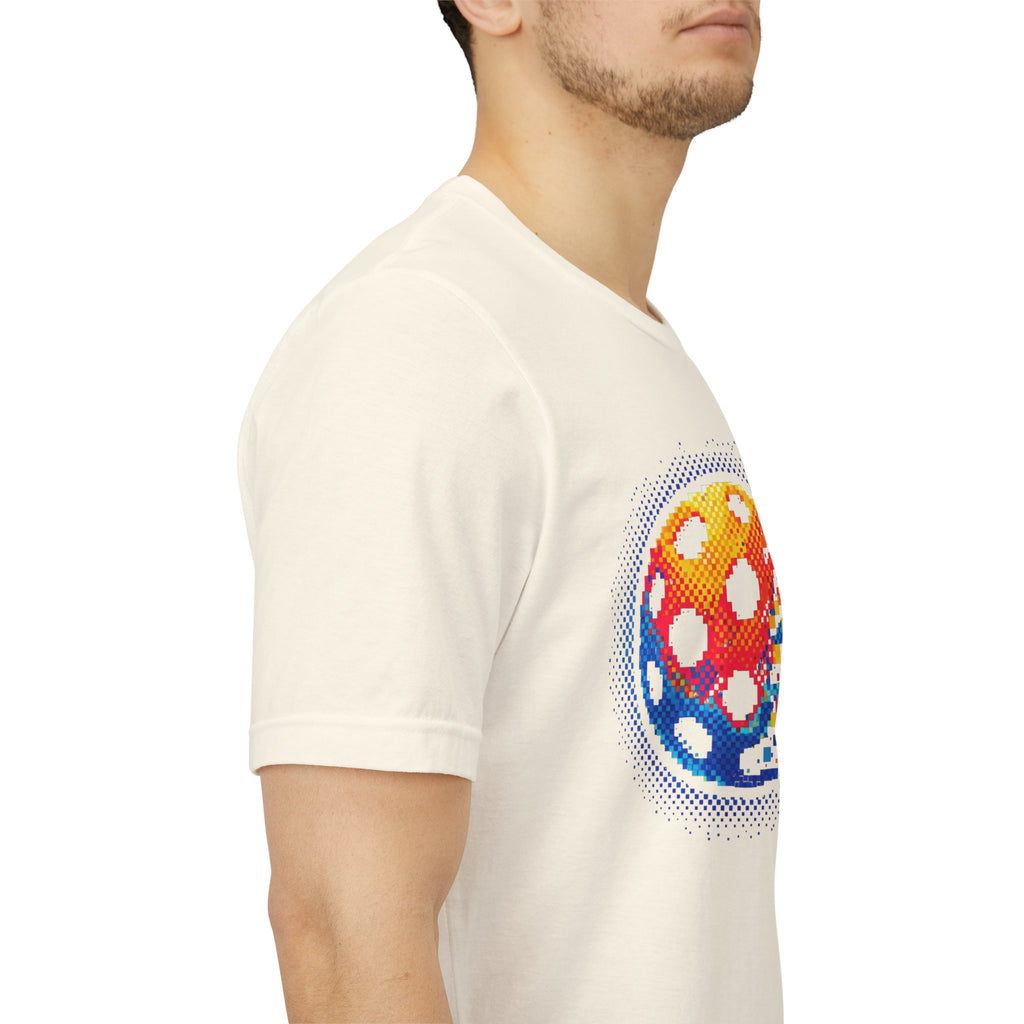 Matrix Burst Pickleball Tee by Printify featuring a retro court graphic on a casual T-shirt.