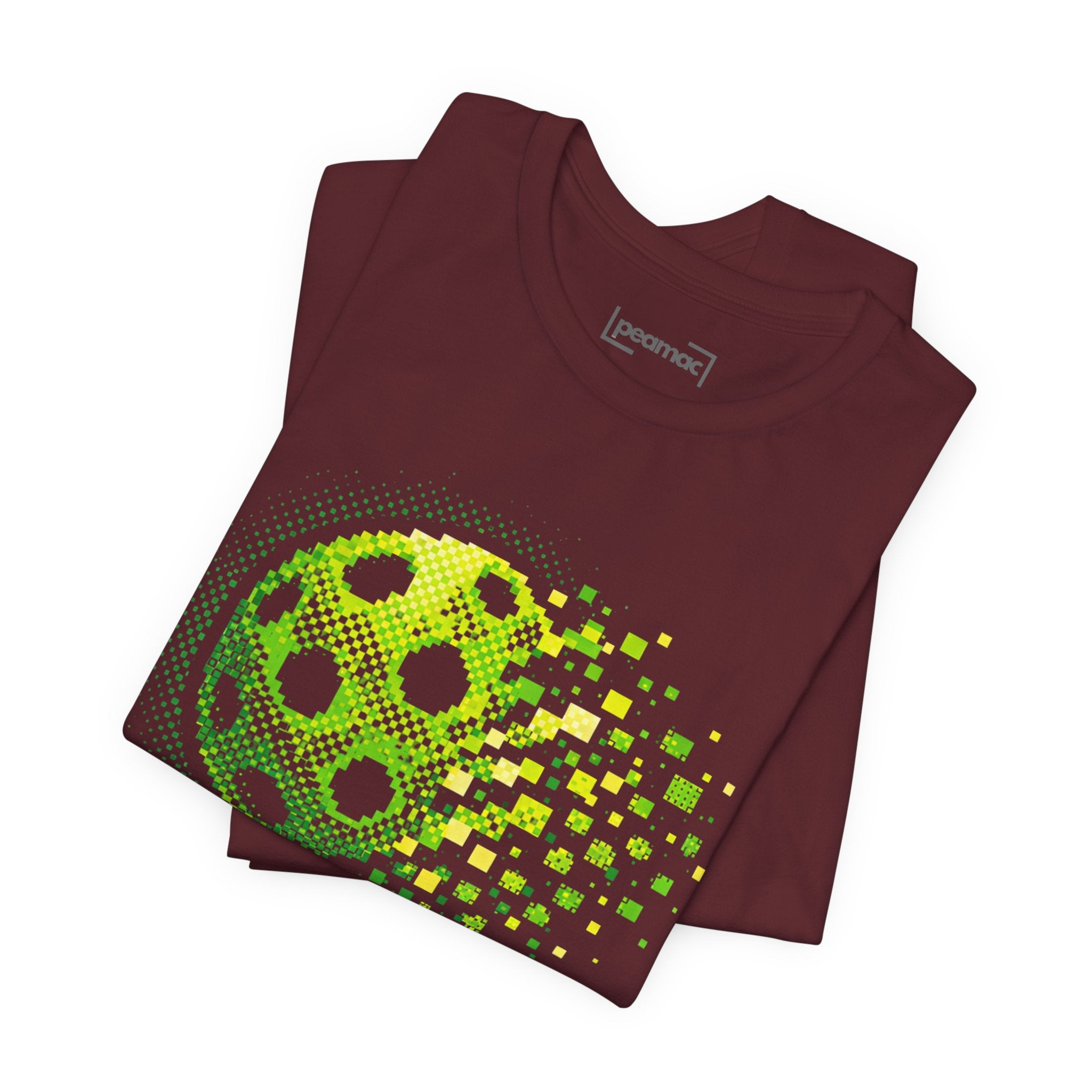 Green Matrix Burst Pickleball T-Shirt with retro court graphic, casual printify tee for active sports or everyday wear.