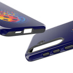 Printify Matrix Burst Pickleball phone case for iPhone, Samsung, and Google Pixel with colorful pickleball pattern.