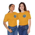 Personalized Pickleball T-Shirt with custom name sleeve and club logo, featuring pickleball graphic on the center back.