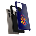 Printify Matrix Burst Pickleball phone case for iPhone, Samsung, and Google Pixel with vibrant pickleball design.