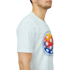 Matrix Burst Pickleball Tee, retro court graphic T-shirt by Printify, featuring vibrant pickleball design on soft fabric.