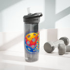 Pixelated Pickleball CamelBak 20oz sports water bottle mug with colorful pickleball design, made by Printify.