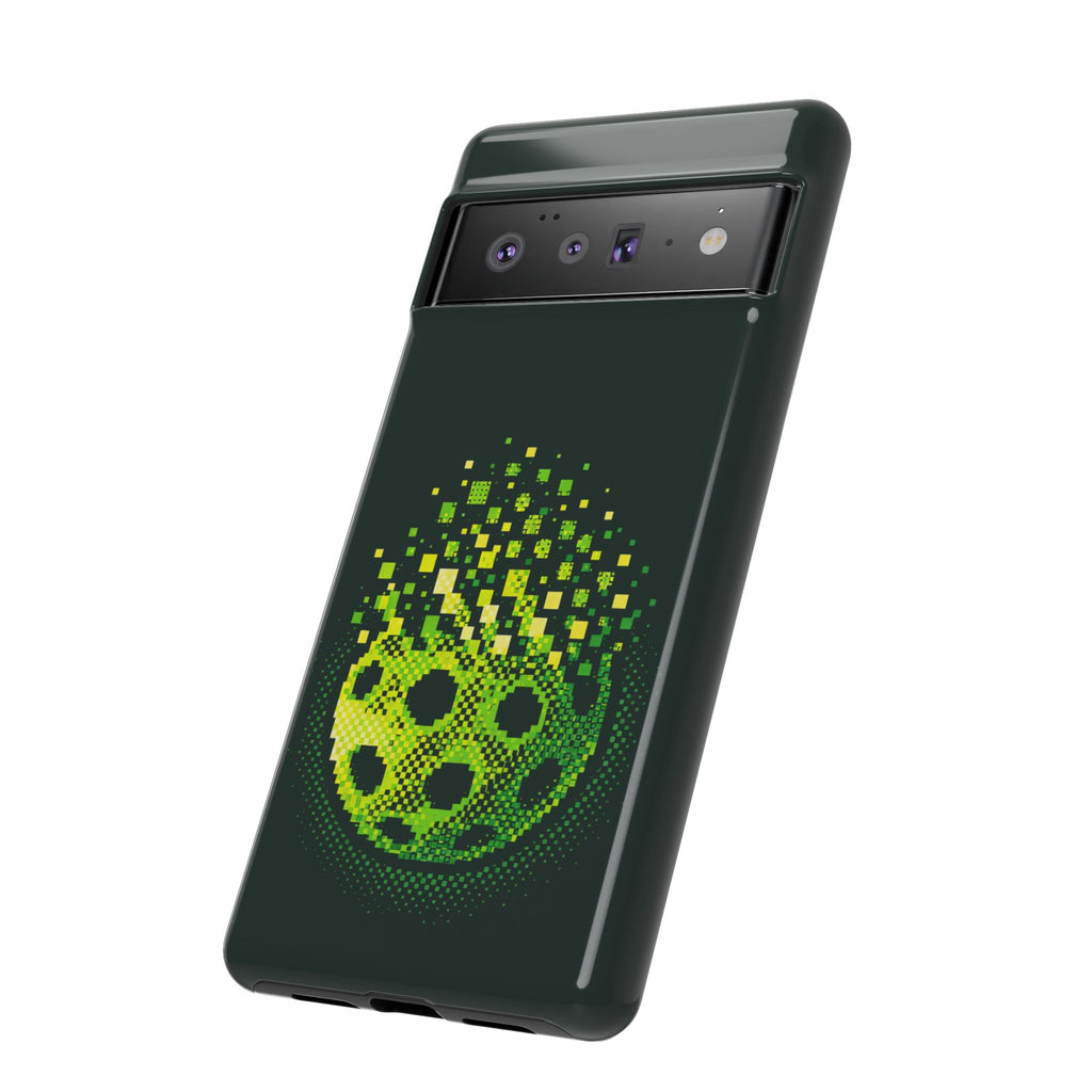 Pixelated Pickleball Electric Green Phone Case —  Compatible with iPhone, Samsung & Google Pixel-PeaMac Tees