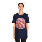 Peony Pickleball Tee by Printify, a unisex cotton T-shirt featuring a floral peony design, casual and comfortable fit.