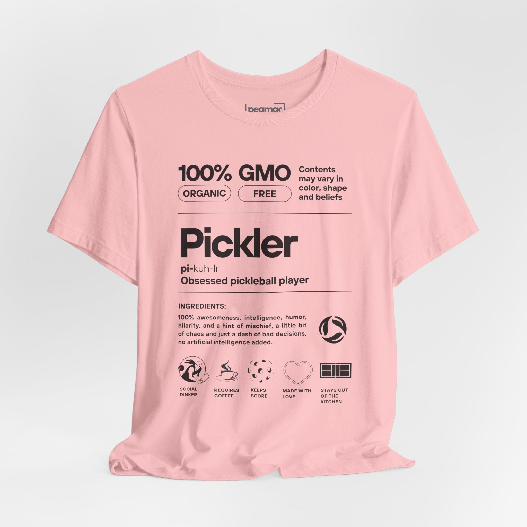 Women's Pickler Funny Definitions T-Shirt by Printify featuring black lightweight activewear with humorous pickleball-themed text.