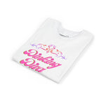 Pink Dinking Diva youth pickleball T-shirt for kids, featuring a playful print, comfortable fit, and vibrant pink color.