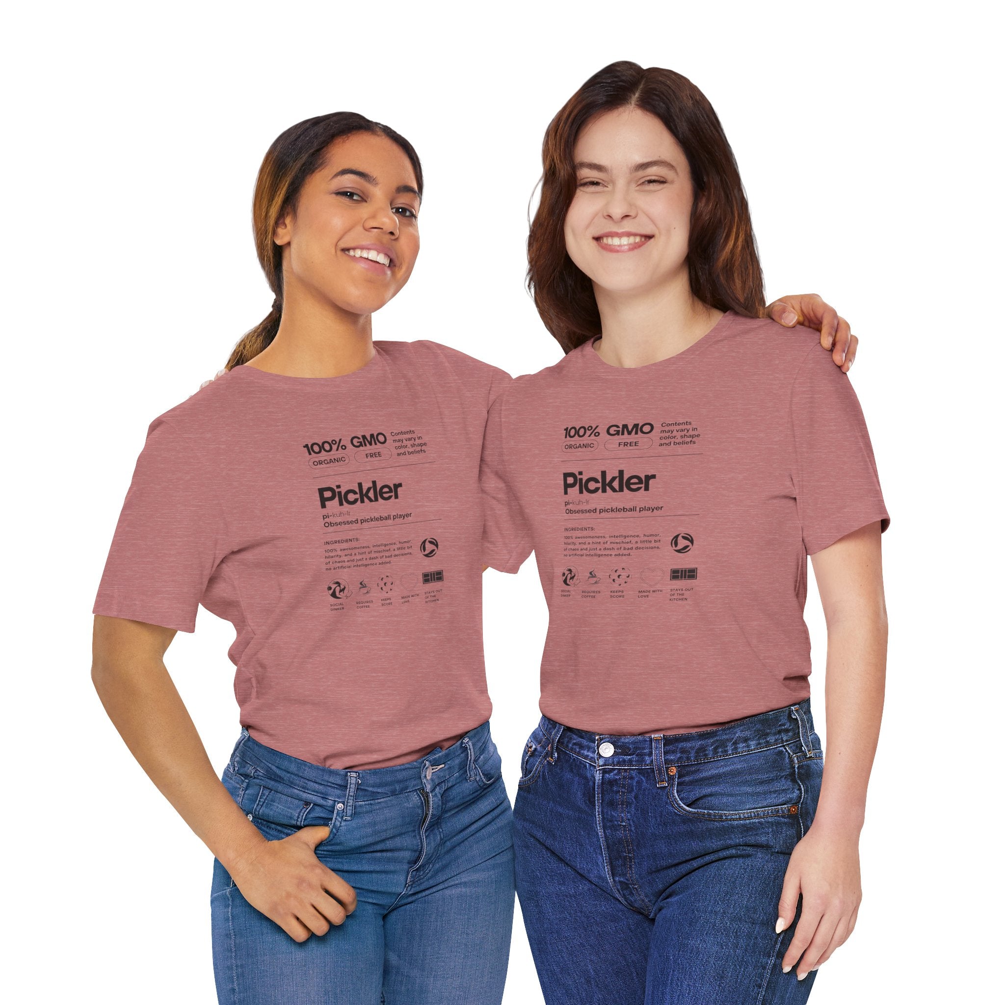 Women's Pickler Funny Definitions T-shirt featuring black lightweight activewear fabric and playful pickleball-themed text.