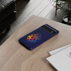 Printify Matrix Burst Pickleball phone case for iPhone, Samsung, and Google Pixel, featuring colorful pickleball design.