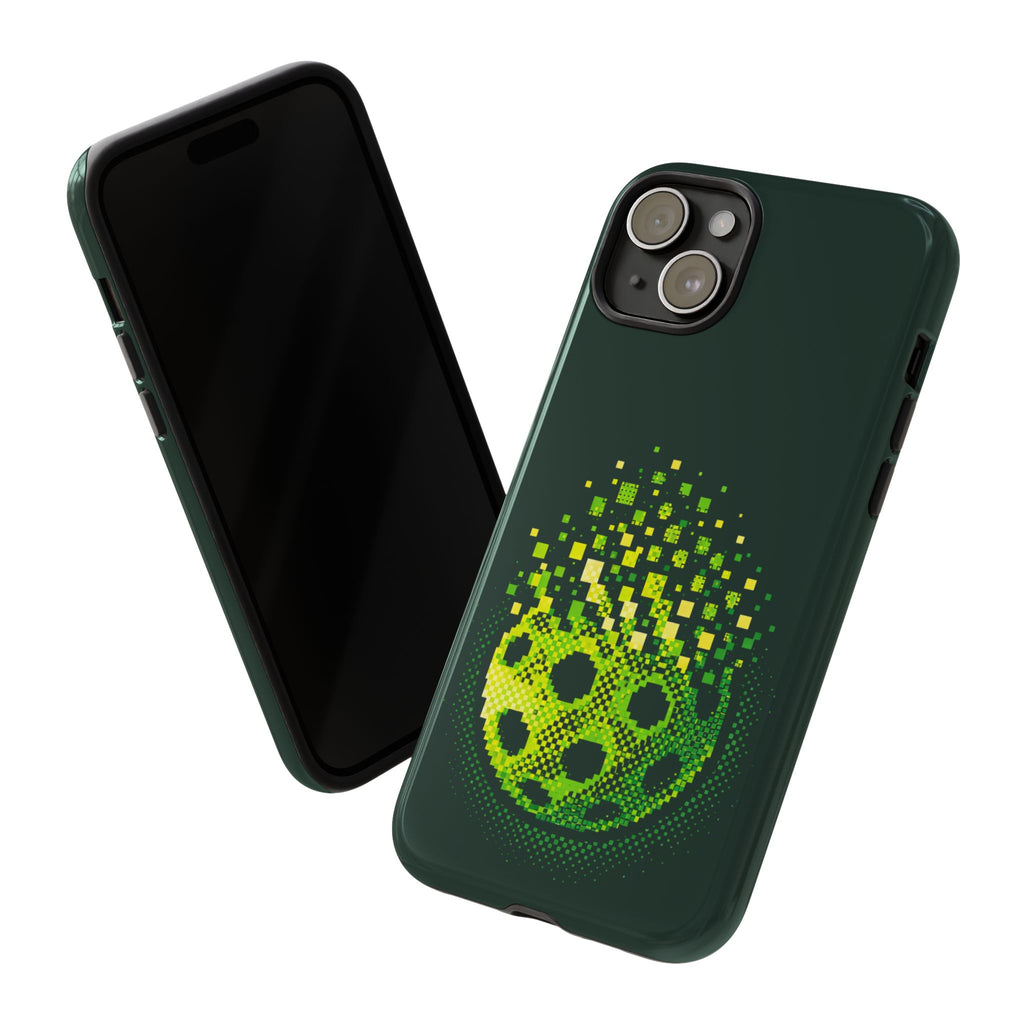 Pixelated Pickleball Electric Green Phone Case —  Compatible with iPhone, Samsung & Google Pixel-PeaMac Tees