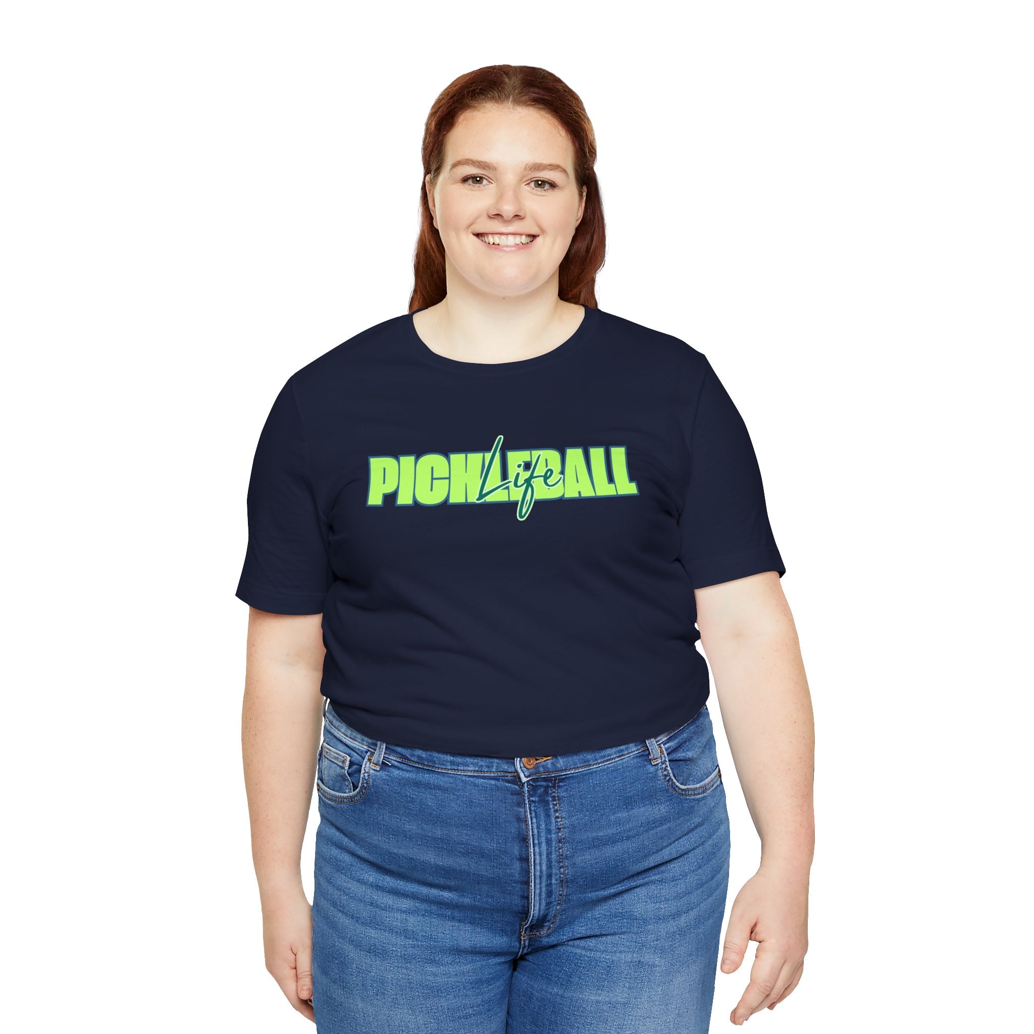 Pickleball Life Unisex T-Shirt — Bold Green & Blue Graphic Tee-PeaMac Tees