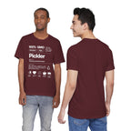 Men's white Pickler Funny Definitions pickleball T-shirt with lightweight activewear fabric and humorous text print.