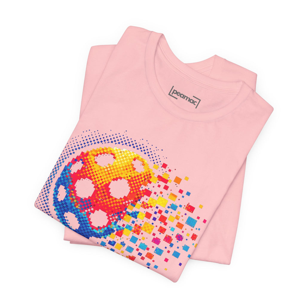 Matrix Burst Pickleball Tee by Printify featuring a retro court graphic on a casual T-shirt, ideal for pickleball enthusiasts.