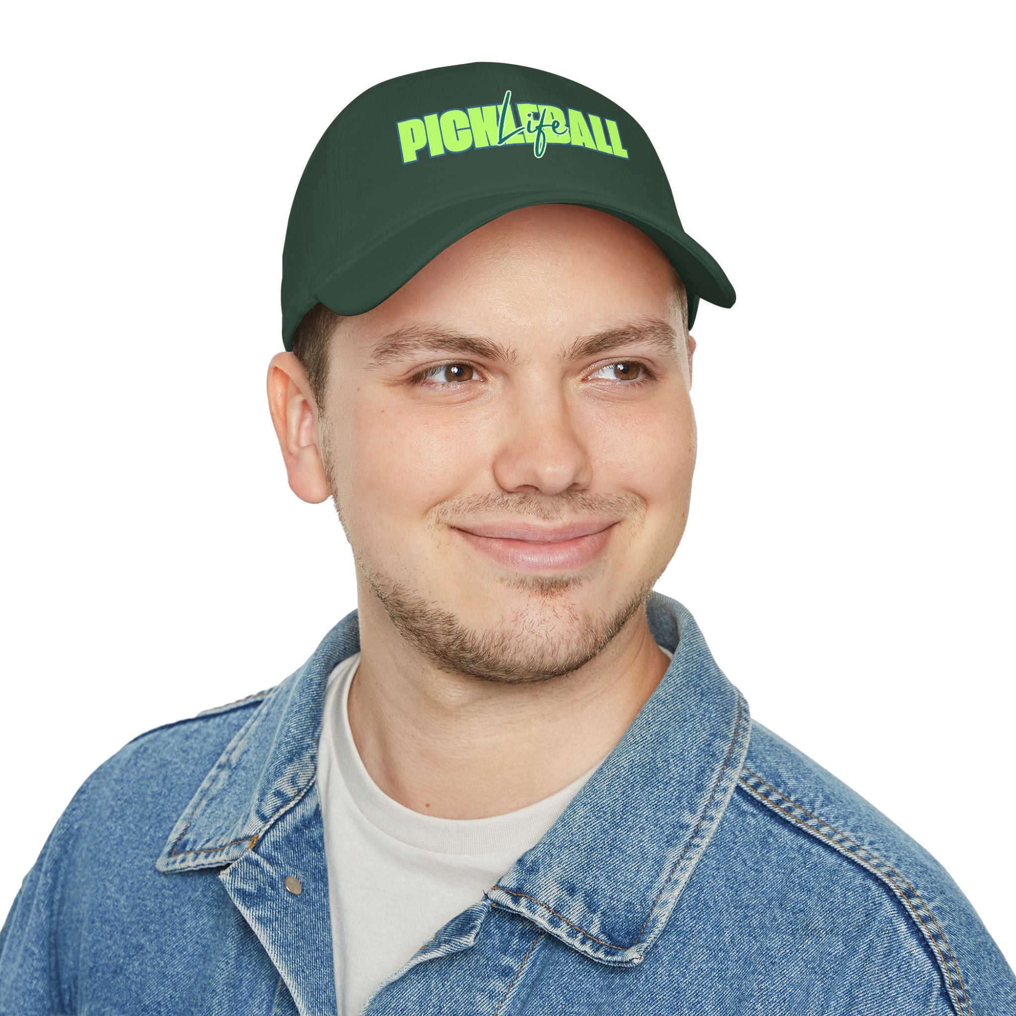 Pickleball Life Bold Green & Blue Script - Low Profile Baseball Hat