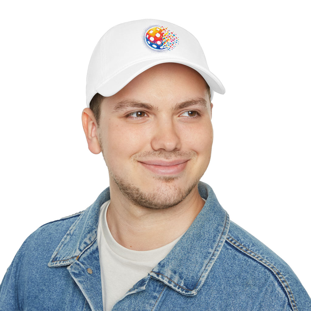 Matrix Burst Pickleball Cap by Printify, low profile cotton baseball hat with a vibrant printed design and curved brim.