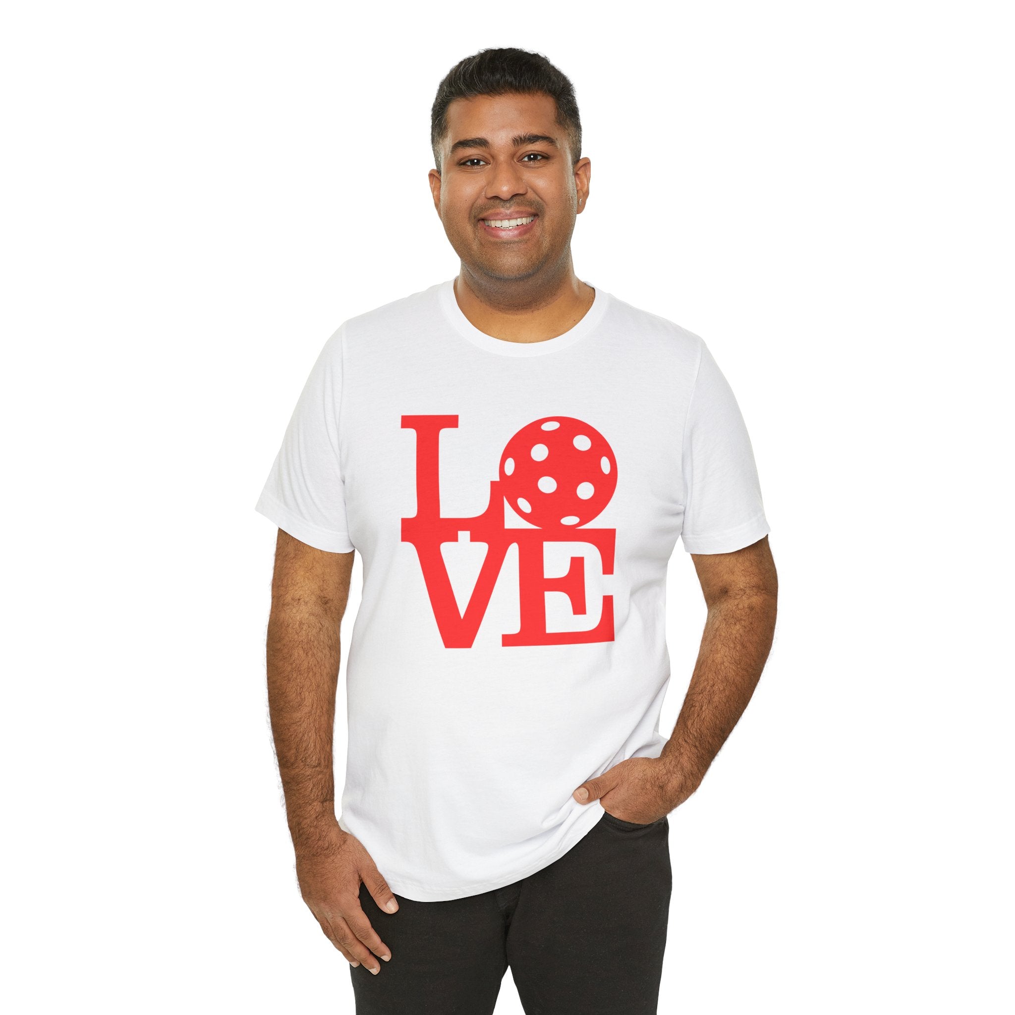 Unisex LOVE Pickleball T-Shirt | Bold Red Graphic Tee with Pickleball O | Shirt XS–4XL | 6 Colors