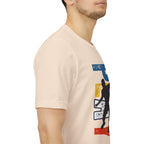 Men's Retro Pickleball Action T-Shirt featuring a dynamic front silhouette and vertical 'PICKLEBALL' text on the back.