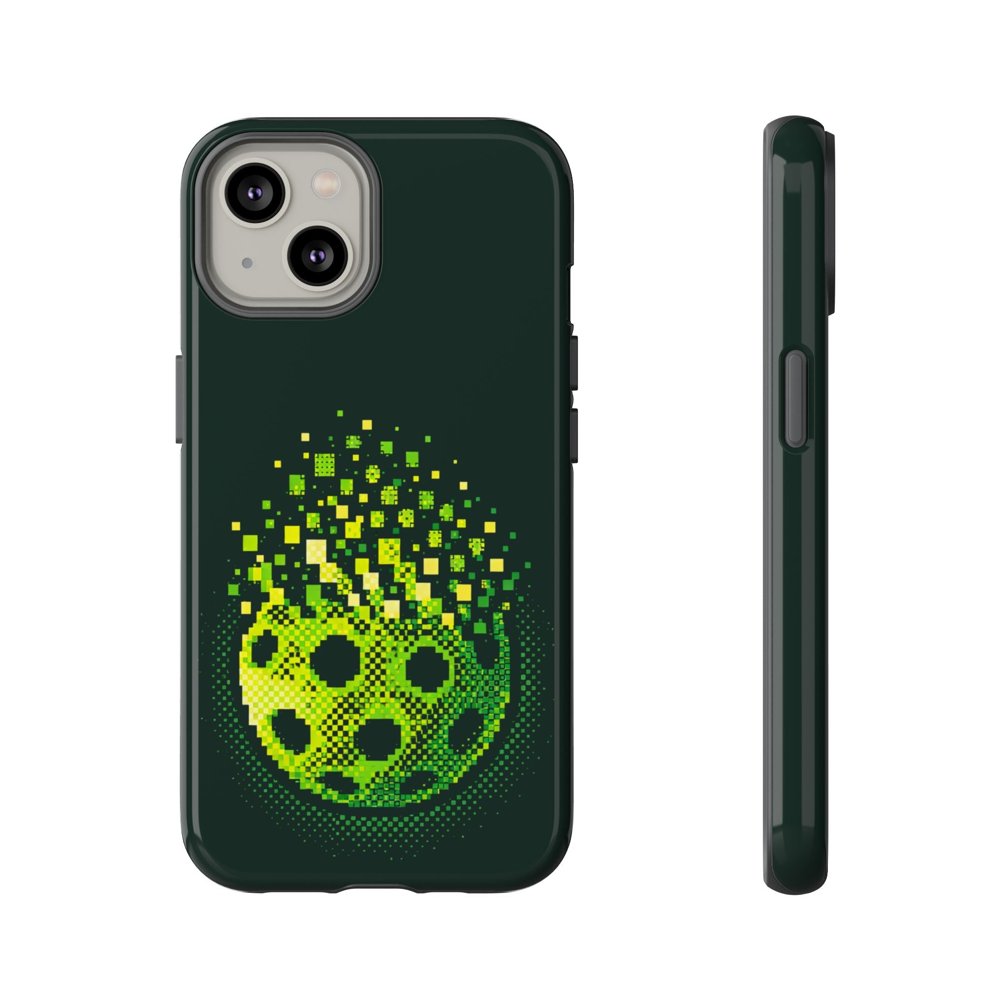 Pixelated Pickleball Electric Green Phone Case —  Compatible with iPhone, Samsung & Google Pixel-PeaMac Tees