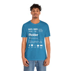 Men's Pickler Funny Definitions T-Shirt by Printify featuring white text, lightweight activewear perfect for pickleball enthusiasts.