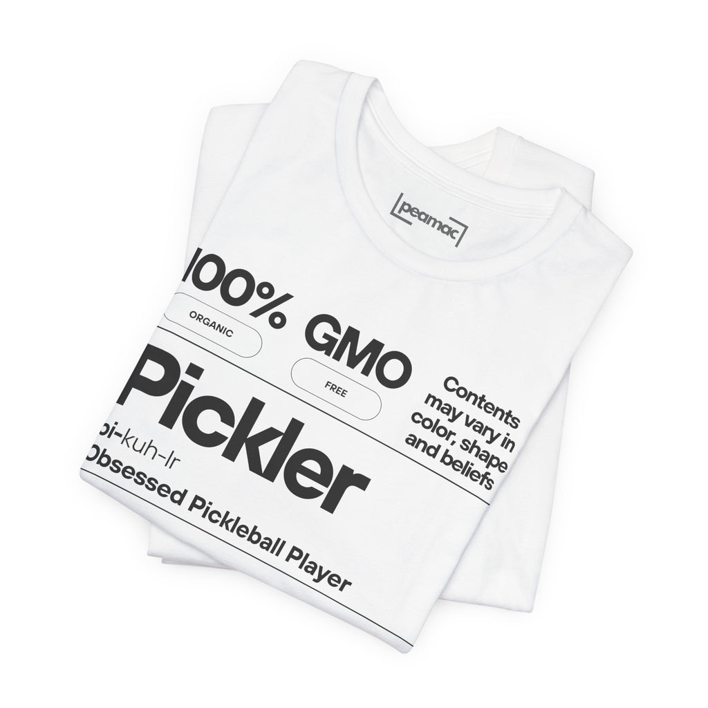 Men's black Pickler Funny Definitions T-Shirt featuring playful pickleball-themed text, lightweight and comfortable activewear.