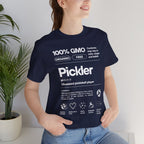 Women's Pickler Funny Definitions T-Shirt by Printify featuring white text, lightweight activewear perfect for pickleball enthusiasts.