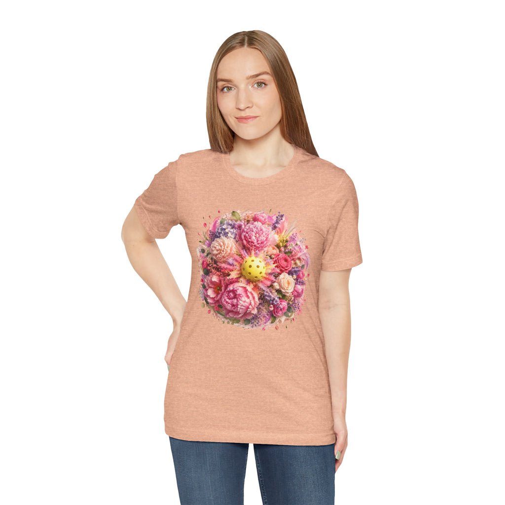 Peony Pickleball Tee — Premium Cotton Unisex T-Shirt