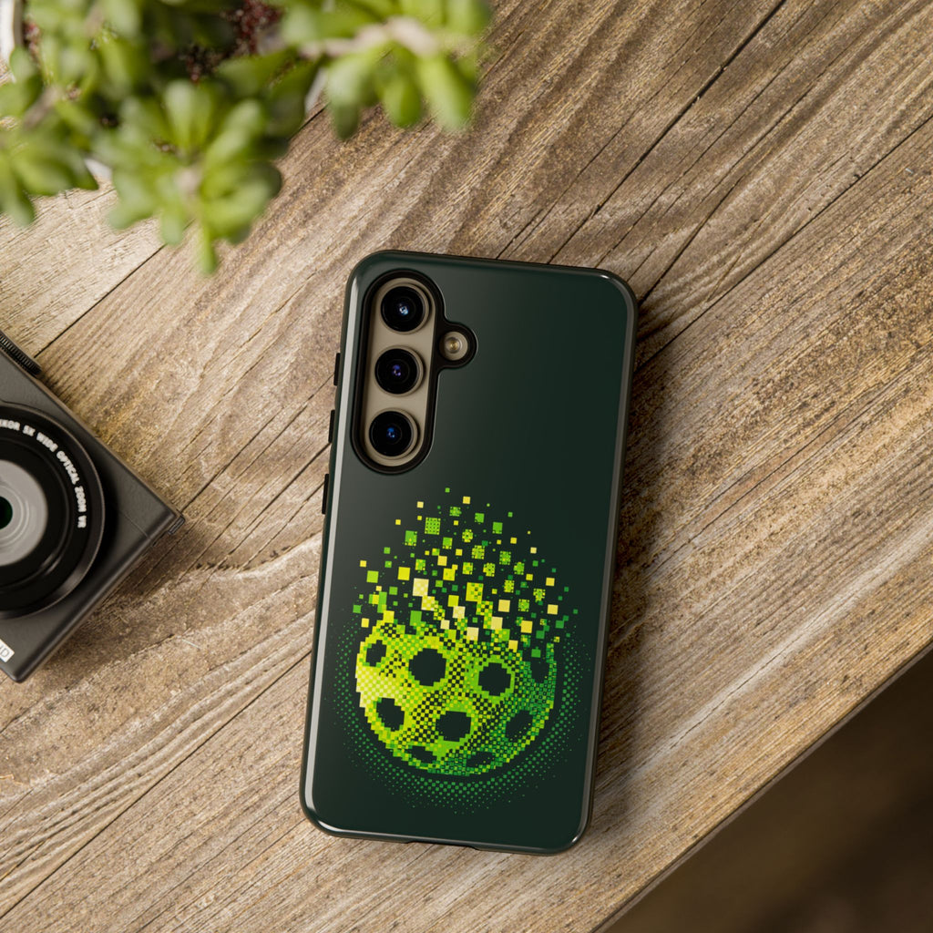 Pixelated Pickleball Electric Green Phone Case —  Compatible with iPhone, Samsung & Google Pixel-PeaMac Tees