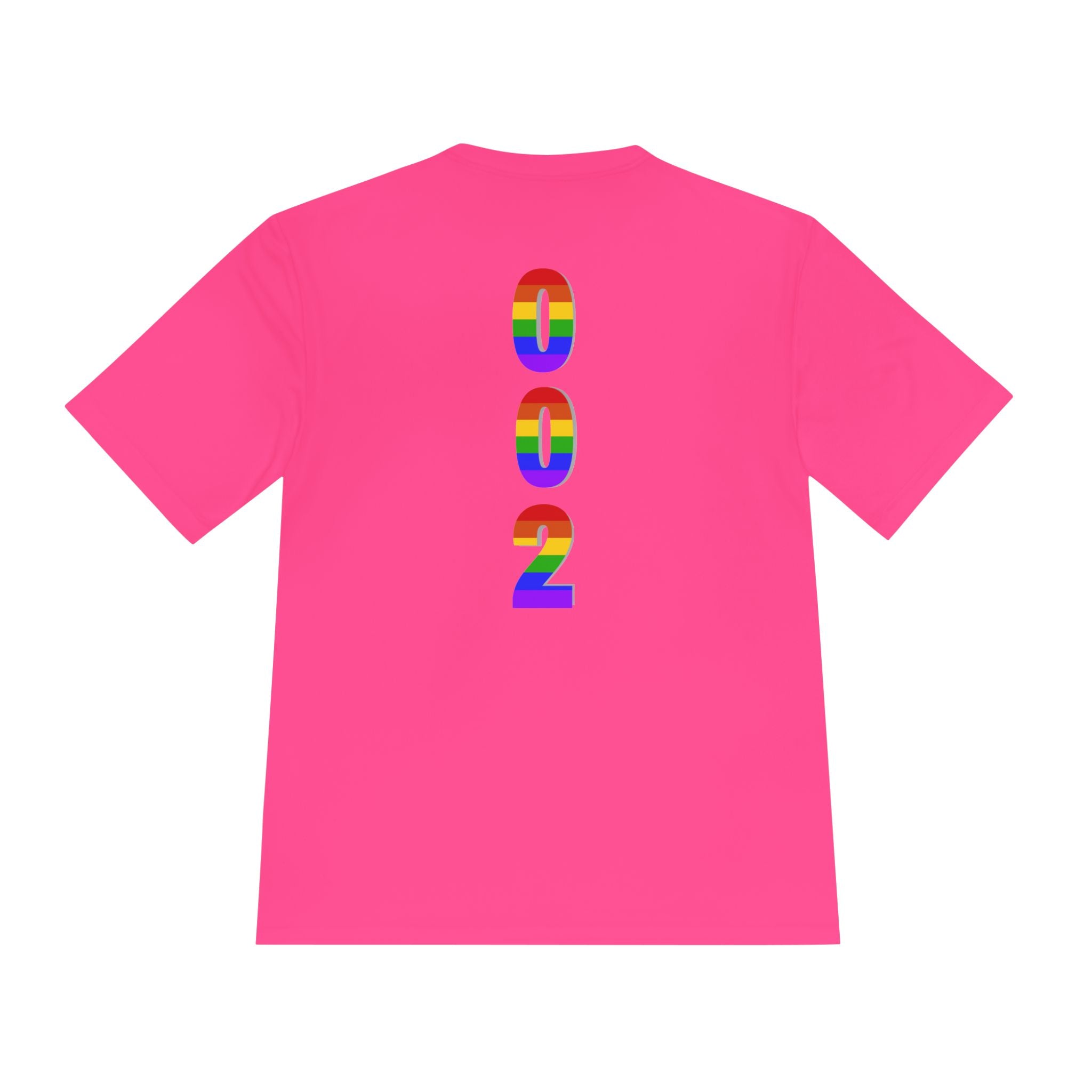 Unisex Rainbow Pickleball T-Shirt by Printify featuring colorful pickleball design and moisture-wicking fabric for performance and comfort.