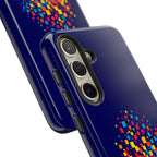 Printify Matrix Burst Pickleball phone case for iPhone, Samsung, and Google Pixel featuring colorful pickleball design.