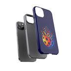 Matrix Burst Pickleball phone case compatible with iPhone, Samsung, and Google Pixel, featuring colorful pickleball design.