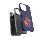 Printify Matrix Burst Pickleball phone case for iPhone, Samsung, and Google Pixel, featuring colorful pickleball design.