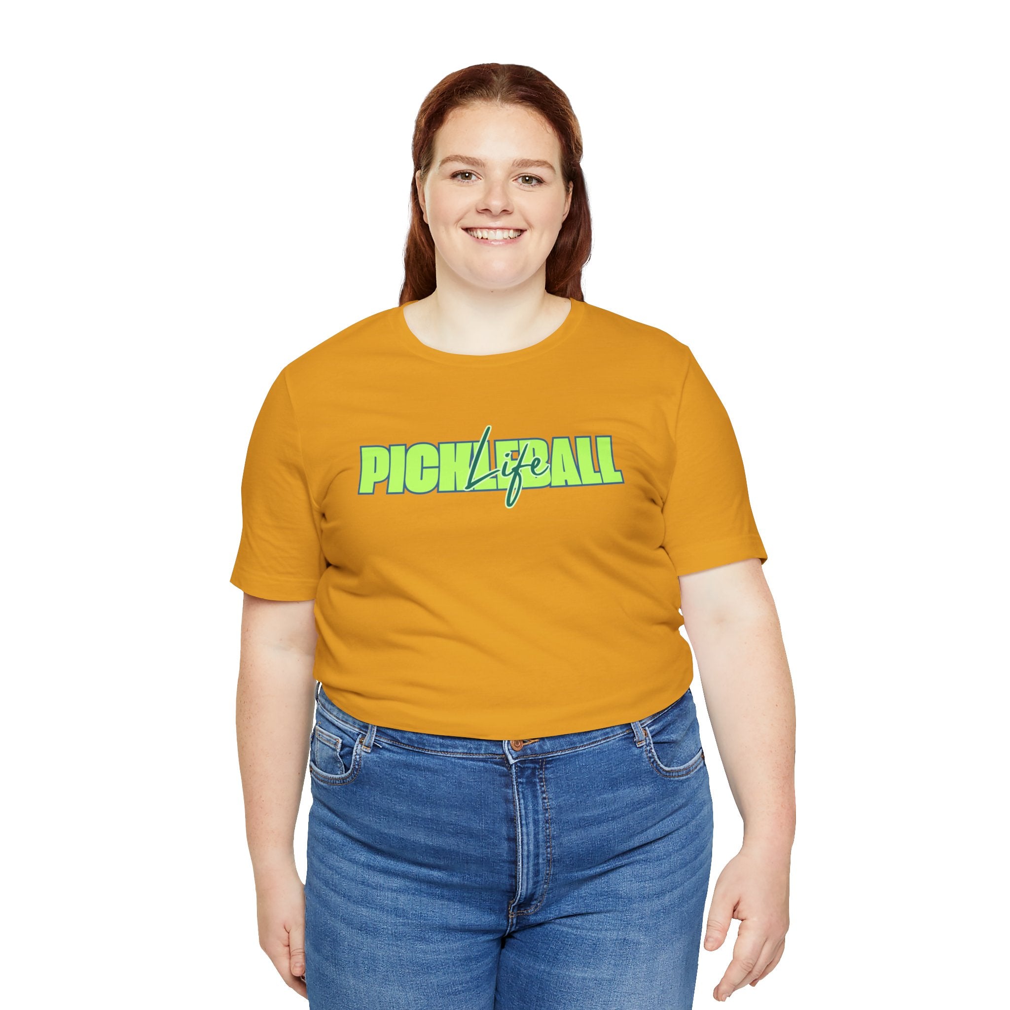 Pickleball Life Unisex T-Shirt — Bold Green & Blue Graphic Tee-PeaMac Tees