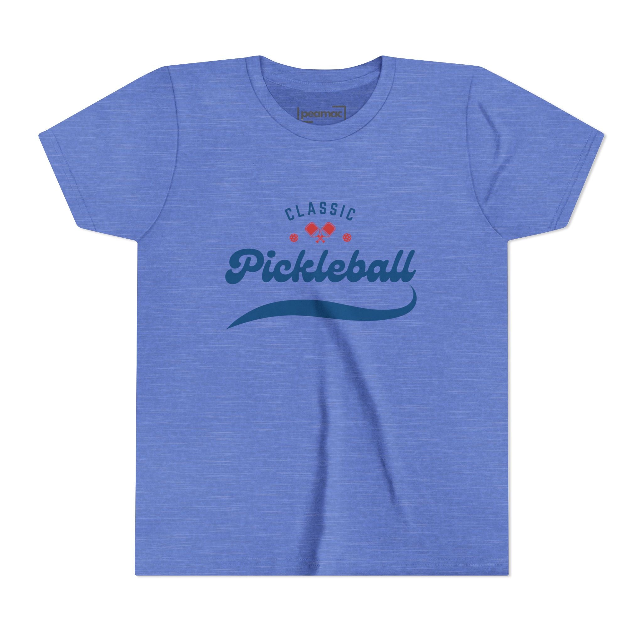 Kids' retro pickleball T-shirt by Printify featuring a colorful vintage-inspired design for boys and girls.