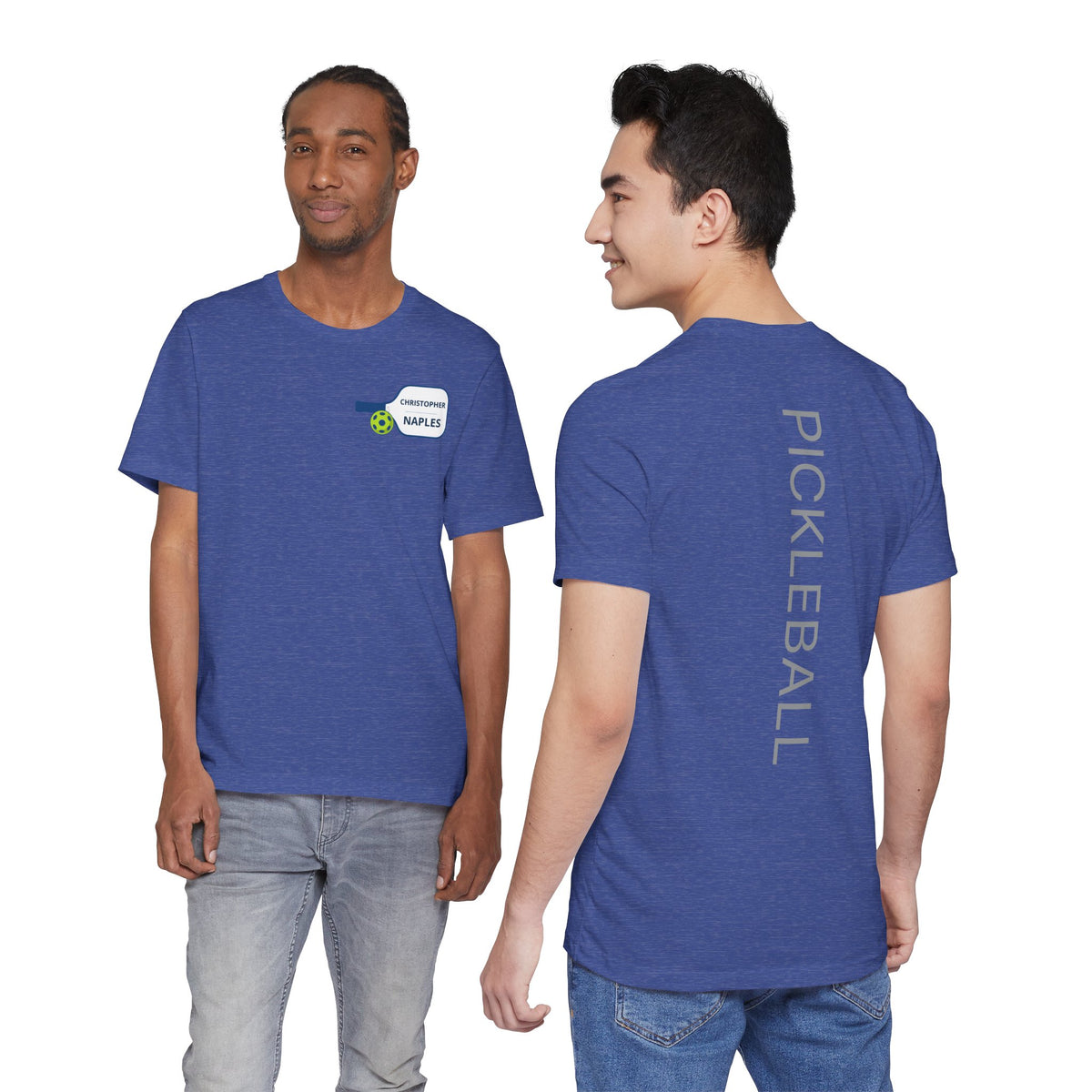 Personalized Pickleball T-Shirt | Custom Name & City Paddle Tee - Product Photo - PeaMacTees