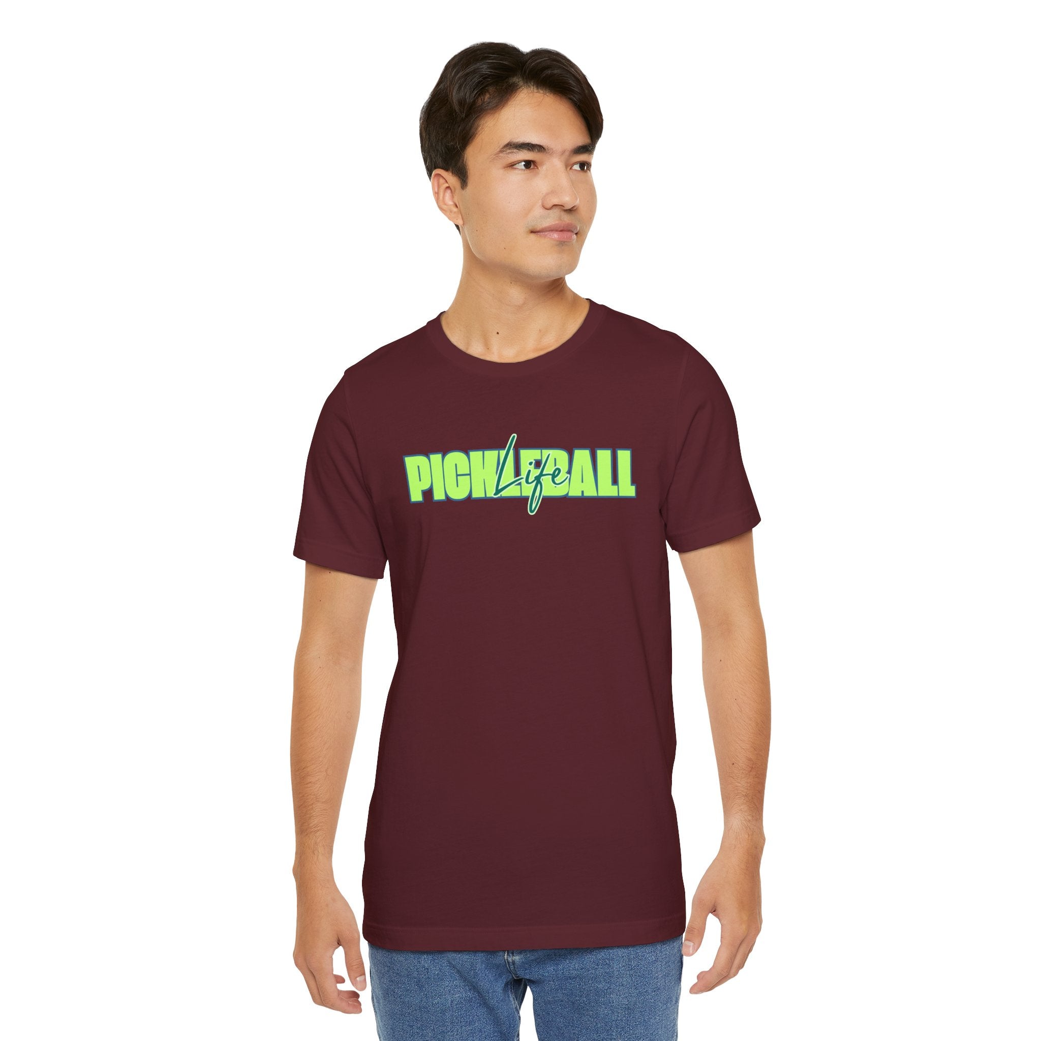 Pickleball Life Unisex T-Shirt — Bold Green & Blue Graphic Tee-PeaMac Tees
