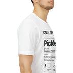 Men's black Pickler Funny Definitions T-Shirt with pickleball-themed text, lightweight activewear from Printify.