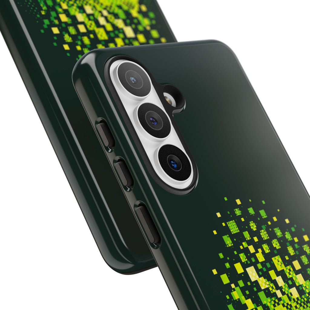 Pixelated Pickleball Electric Green Phone Case —  Compatible with iPhone, Samsung & Google Pixel-PeaMac Tees