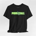 Unisex Pickleball Life T-Shirt with bold green and blue graphic design, casual fit, by Printify.