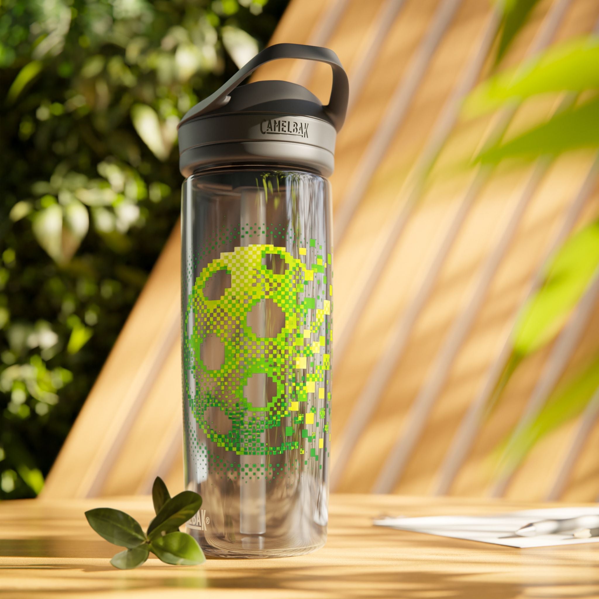Pixelated Pickleball CamelBak Edy Water Bottle — 20oz Neon Green Sports Bottle-PeaMac Tees
