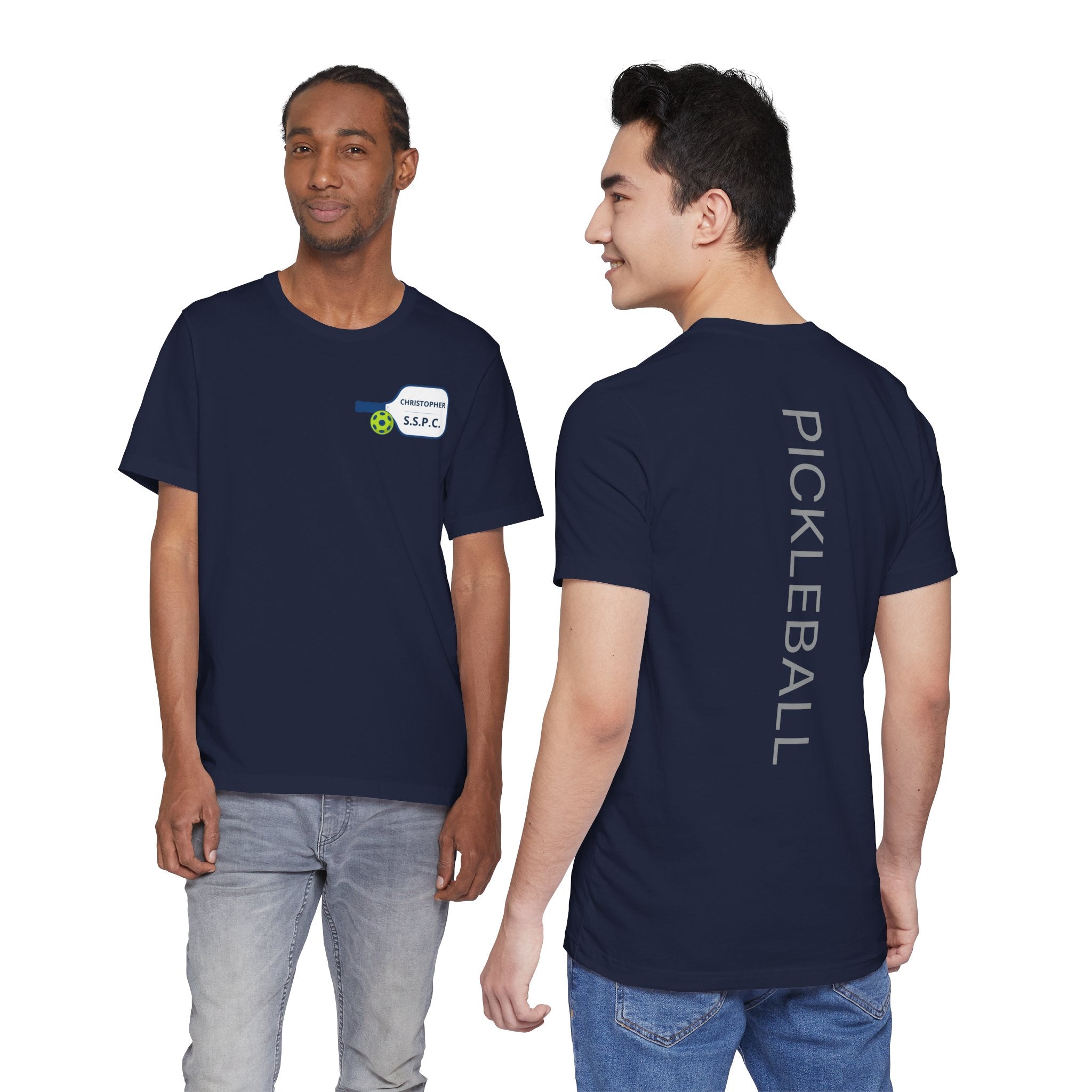 Personalized Pickleball Tee — Custom Name & Club on the Paddle Graphic Design-PeaMac Tees