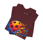 Matrix Burst Pickleball T-Shirt with retro court graphic, Printify men's casual tee for pickleball players and sports fans.