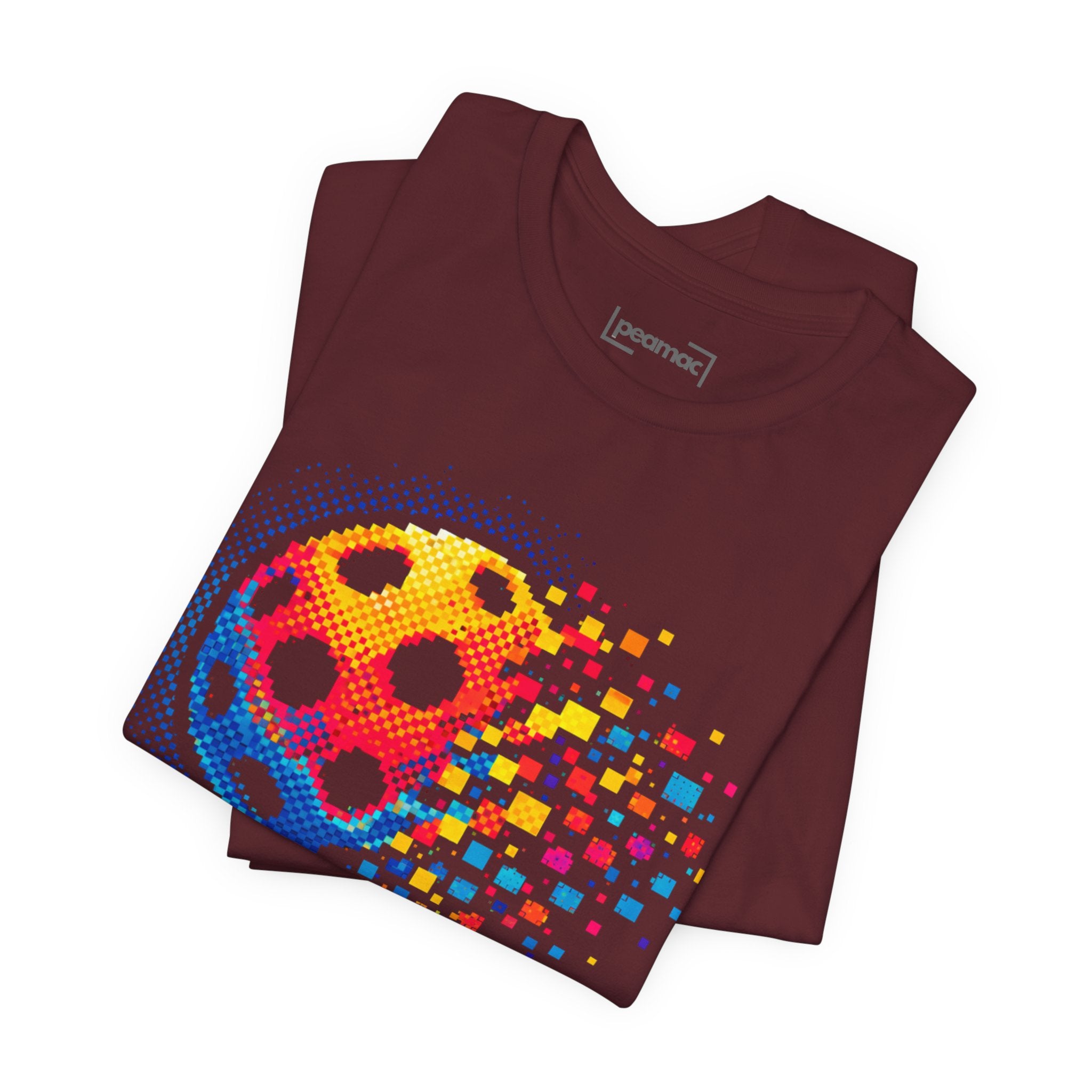 Matrix Burst Pickleball T-Shirt with retro court graphic, Printify men's casual tee for pickleball players and sports fans.