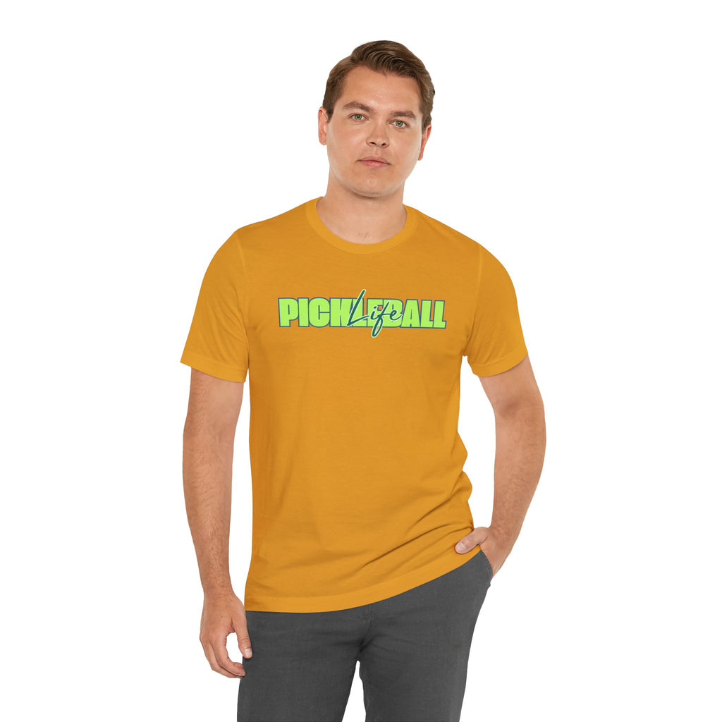 Pickleball Life Unisex T-Shirt — Bold Green & Blue Graphic Tee-PeaMac Tees