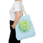 Matrix Burst Pickleball Tote Bag in green, yellow, and light blue with 18-inch size, designed for pickleball players.