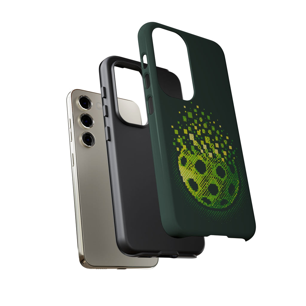 Pixelated Pickleball Electric Green Phone Case —  Compatible with iPhone, Samsung & Google Pixel-PeaMac Tees