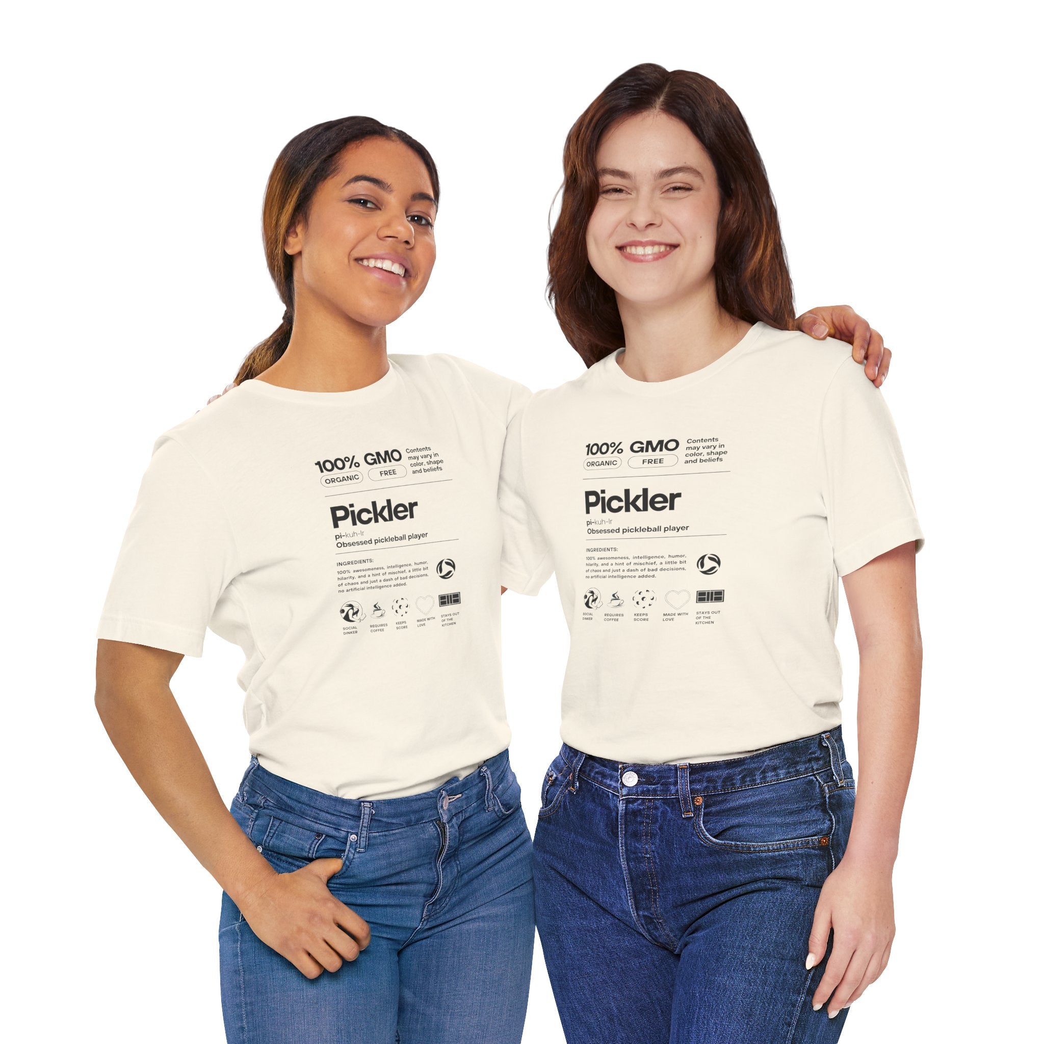 Women's black Pickler Funny Definitions T-Shirt featuring playful pickleball-themed text, lightweight activewear by Printify.